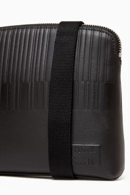 【関税込み】Paul Smith ブラウン Shadow Stripe レザー バッグ Men's Black Leather 'Shadow Stripe' Credit Card Holder