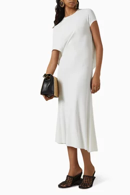 Buy Jacquemus White La Robe Salerno Midi Dress in Jersey For