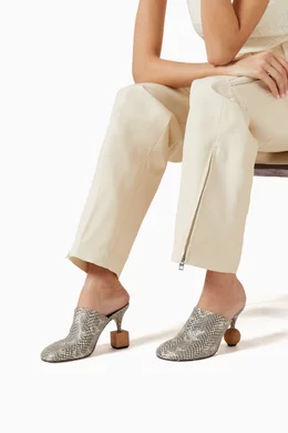 Buy Jacquemus Neutral Les Bisou Mules in Goatskin Leather