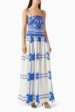 Buy Aston Studio Blue Cordelia Maxi Dress in Linen For Women Online |  Ounass Saudi