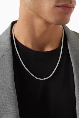 Buy Hatton Labs Silver Classic Tennis Chain Necklace in