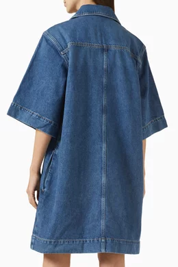cos oversized denim shirt dress Sustainable denim shirt dress for women