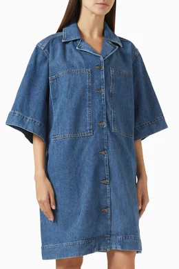 Buy COS Blue Mini Denim Shirt Dress For Women Online | Ounass Saudi
