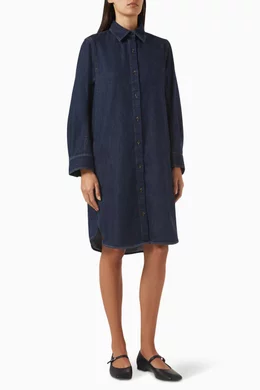 Buy COS Blue Denim Midi Shirt Dress For Women Online | Ounass Saudi