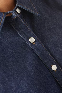 Buy COS Blue A-Line Denim Mini Shirt Dress For Women Online | Ounass Saudi