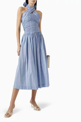 knee length dresses for ladies Damson Madder Mia Midi Dress