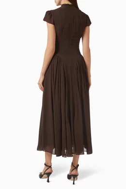 reformation maven dress brown Buy Maxi in Georgette For Women Online SIZE:S（4-6） caribbean Pepper Layered Gown Romance for one.