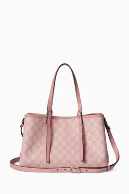 Buy Gucci Pink Small Tote Bag in GG Canvas For Women Online