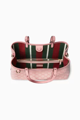 Buy Gucci Pink Small Tote Bag in GG Canvas For Women Online