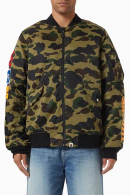 Buy A Bathing Ape Green Camo Shark Jacket For Men Online | Ounass