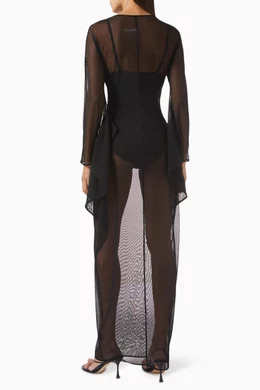 norma kamali modern sculpture dress Buy Norma Kamali Black Modern Sculpture Maxi Dress in Mesh For Women Online