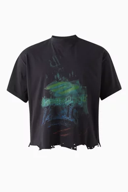 BALENCIAGA DIY Imprint Cropped ヴィンテージTシャツ Buy Balenciaga Black Unisex DIY Imprint Cropped T-shirt in