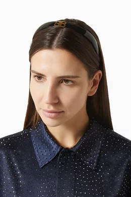 Buy Balenciaga Black Country Club BB Headband in Acetate For