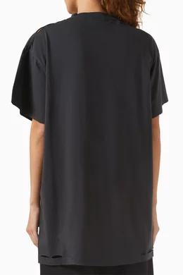 Buy Balenciaga Black Optical Oversized T-shirt in Tubular