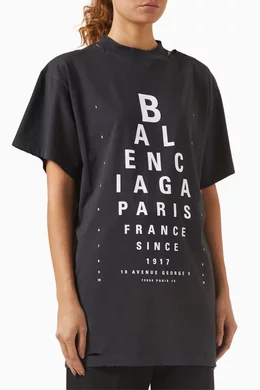 Buy Balenciaga Black Optical Oversized T-shirt in Tubular jersey For Women  Online | Ounass Saudi