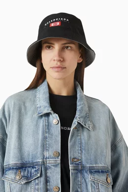 Buy Balenciaga Black Unisex Bucket Hat in Cotton For UNISEX
