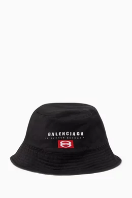 Buy Balenciaga Black Unisex Bucket Hat in Cotton For UNISEX