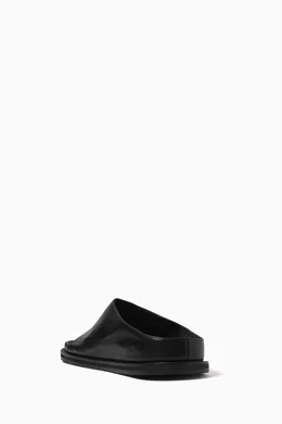 Buy Studio Nicholson Black Spring Sandals in Leather For Men
