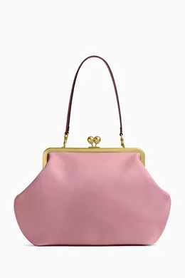 Buy Coach Pink Large Kisslock Frame Bag in Leather For Women