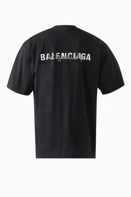 Buy Balenciaga Black Unisex Medium-fit Logo T-shirt in Cotton
