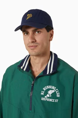 Buy Polo Ralph Lauren Blue Embroidered Ball Cap in Cotton-twill