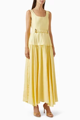 Buy Acler Yellow Pennarly Maxi Dress in Linen Blend For Women Online |  Ounass Saudi