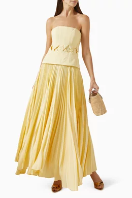 strapless open back dress Chanel 2018 Sleeveless Pleated Dress in Black Viscose main image 1