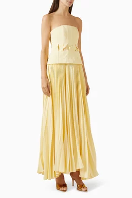 Buy Acler Yellow Newbewick Pleated-skirt Maxi Dress For Women Online |  Ounass Saudi