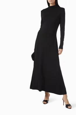 Buy COS Black Cowl-Neck Long-Sleeved Maxi Dress For Women Online | Ounass  Saudi