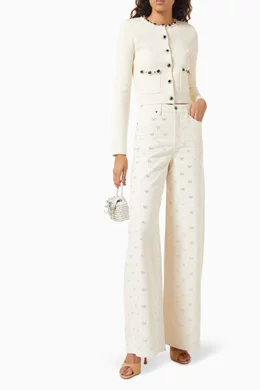 パンツ self portrait bow straight trousers self portrait bow straight trousers