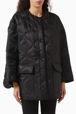 Buy The Frankie Shop Black Teddy Oversized Quilted Jacket For