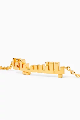 【BALENCIAGA】Typo Arabic Logo キーリング Buy Balenciaga Gold Typo Arabic Logo Necklace in Brass For
