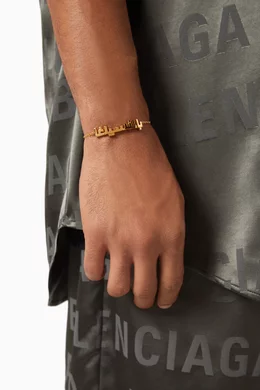 【BALENCIAGA】Typo Arabic Logo キーリング Balenciaga Typo keyring for ADULT-UNISEX, Men, Women - Gold