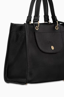 Buy Longchamp Black Small Cabas Tote Bag in Leather For