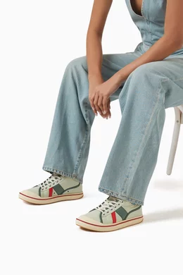 【関税＆送料込み】Bottega Veneta Eliot Mid-Top Canvas Snea Bottega Veneta® Women's Eliot Sneaker in Scarlet/tomato