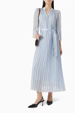 Buy KARL LAGERFELD Blue Pleated Maxi Dress For Women Online | Ounass Saudi