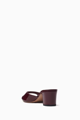 Buy Paris Texas Burgundy Lara 50 Mule Sandals in Patent