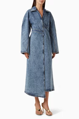 トレンチコート Alaia Denim trench coat ALAÏA Denim Trench Coat | Holt Renfrew