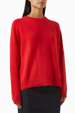 Buy Soft Goat Red Boyfriend Oversized Sweater in Cashmere For