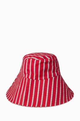 DAMSON MADDER  Sun Hat in Red Stripe NWT Damson Madder Women main image 4