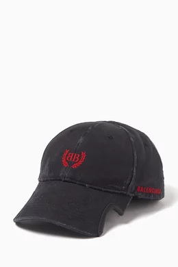Buy Balenciaga Black Laurel Classic Cap in Cotton For UNISEX