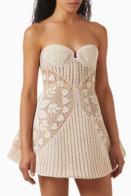 magda butrym crochet dress Magda Butrym Strapless Crochet Midi Dress Magda Butrym
