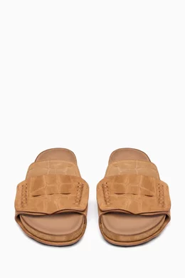 Buy Jacquemus Brown Les Sandales Mocassin Slides in Suede