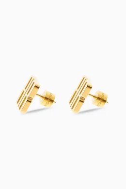 Buy Balenciaga Gold XS Nano Stud Earrings in Gold-tone Brass