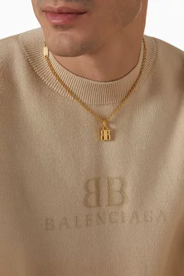 25SS new/BALENCIAGA ゴールドナノシンネックレス Necklace Gold Balenciaga Nano necklace in gold brass | TheDoubleF