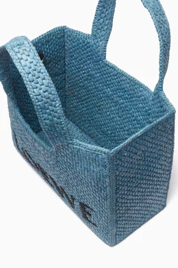 Buy LOEWE Blue x Paula's Ibiza Small LOEWE Font Tote Bag in