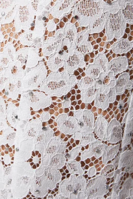 Buy Michael Kors White Studded Mini Dress in Floral-lace For Women Online |  Ounass Saudi
