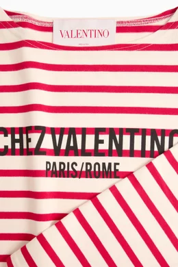 【関税&送料込】Valentino Garavani Chez Valentino Print Jers Cotton T-shirt With Chez Valentino Print for Man in Ivory