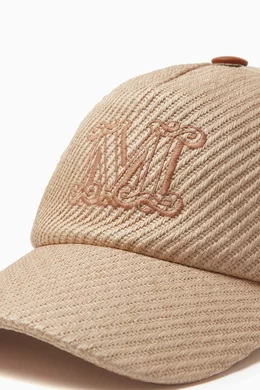 Buy Max Mara Neutral Baseball Cap in Faux Raffia For Women