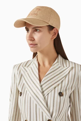 【送料&関税込】Max Mara Jez Rafia Baseball Cap Max Mara マックスマーラ 帽子 キャップ ラフィア ルック ベース
